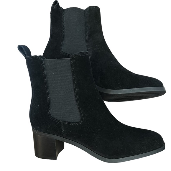 NWOT Steve Madden Rockwell Black Suede Heeled Chelsea Booties – Sz 8.5 - Picture 4 of 9
